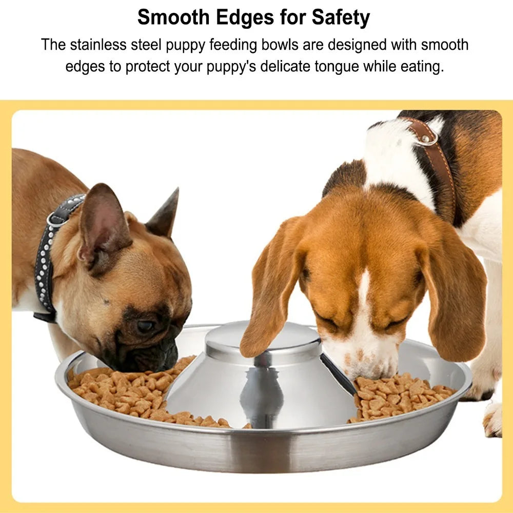 Stainless Steel Slow Feeder Pet Bowl 26cm – Dog & Cat Labyrinth