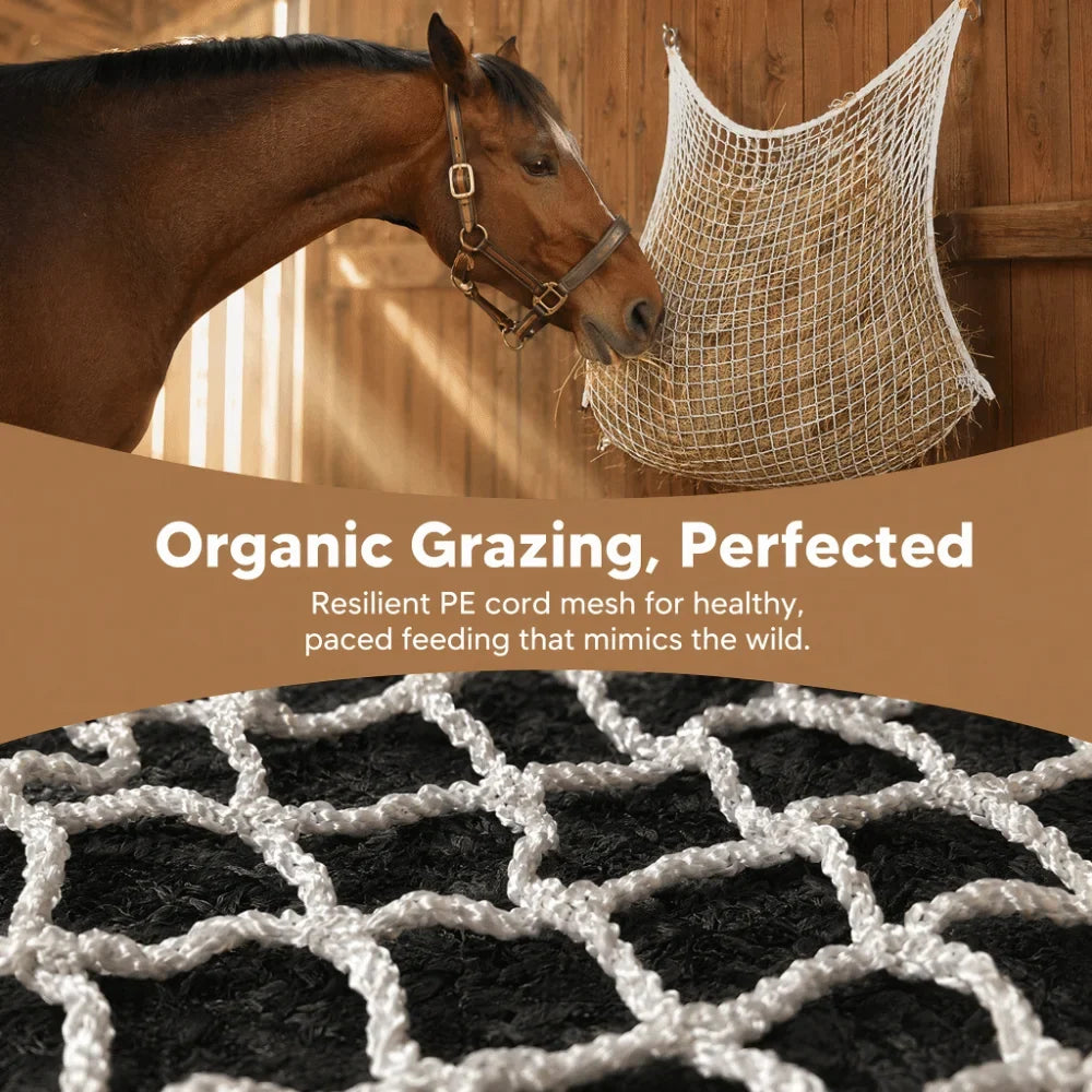 PE Woven Slow Feed Hay Net Bag – Large Capacity, 2 Sizes
