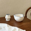 Heart Print Ceramic Matcha Bowl & Whisk Holder Set – 2Pcs