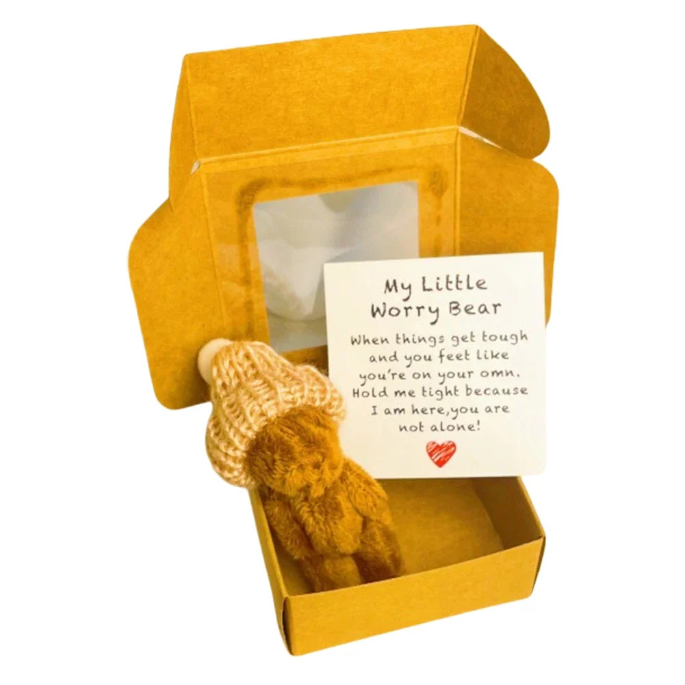 Mini Plush Teddy Bear in Box with Greeting Card – Gift Set