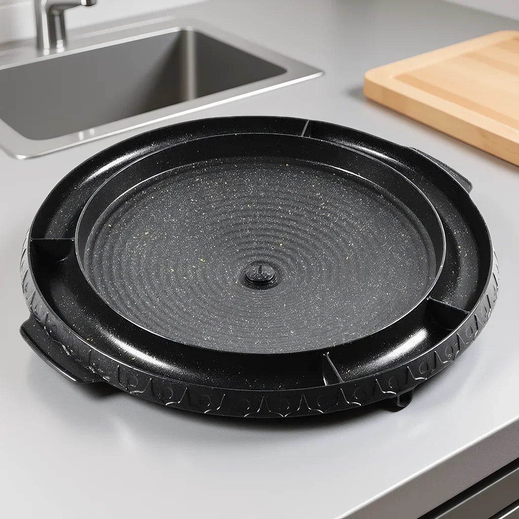 KOSUN Round Nonstick Smokeless Grill Pan – Indoor & Outdoor BBQ