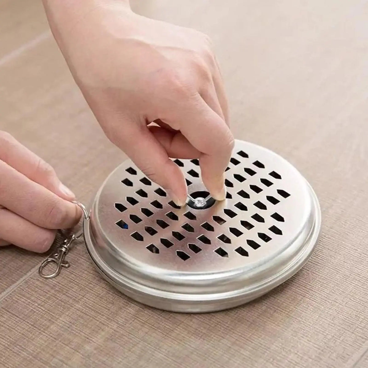 Portable Mosquito Coil Holder Stainless Steel Windproof Cover