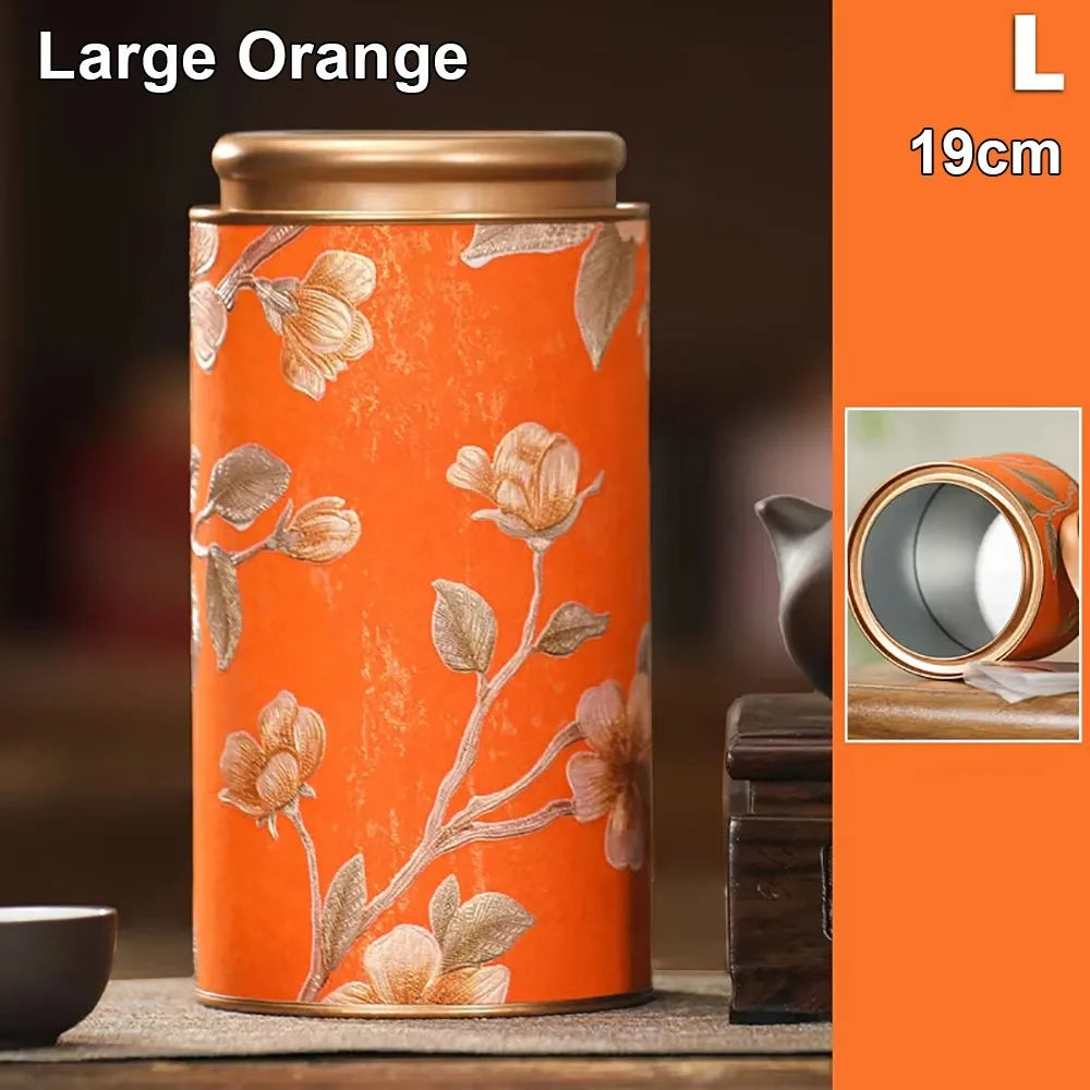 Tinplate Tea Storage Canister – Airtight Sealed Tin Can S/L