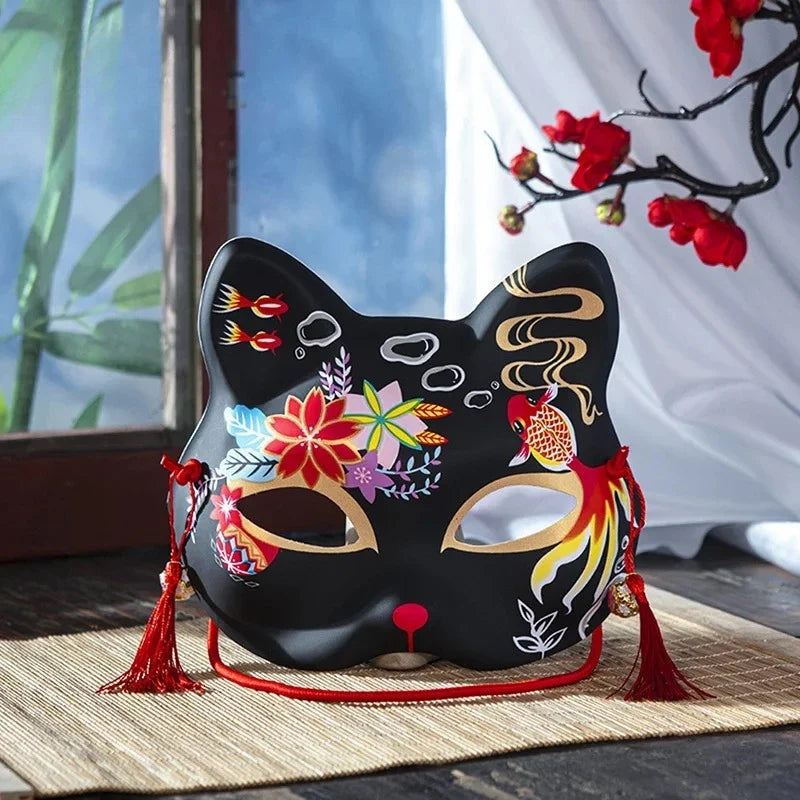 Handmade Japanese Cat Half Face Mask – Anime Cosplay