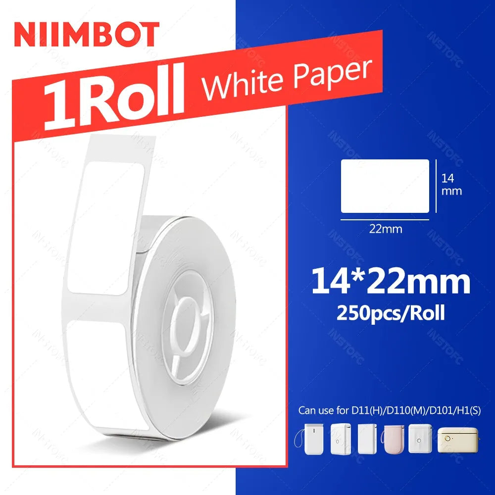 Niimbot Thermal Label Paper – Waterproof White Tape D11 D110