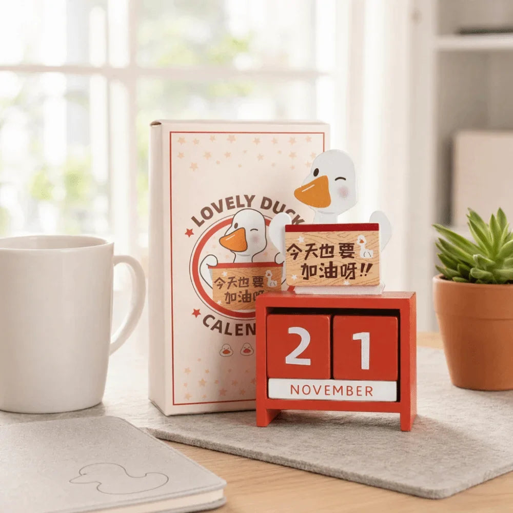 Wooden Block Desk Calendar – Interchangeable Month & Date