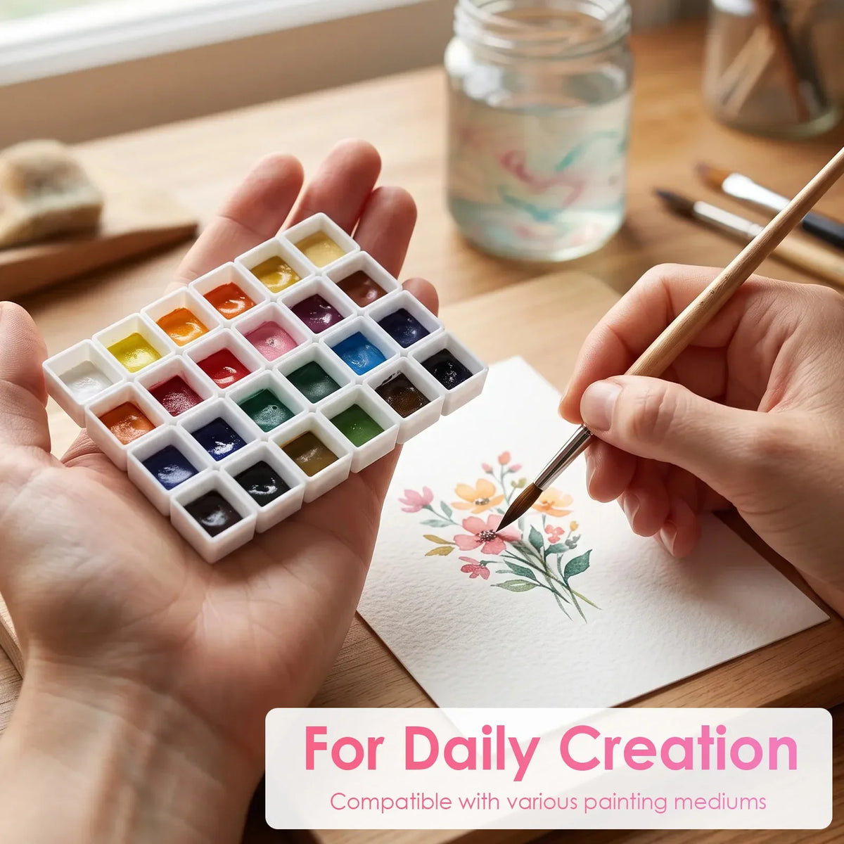150 Empty Watercolor Half Pans with Magnetic Strips | DIY Palette