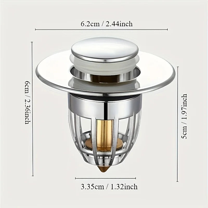 Pop-Up Sink Drain Stopper with Hair Catcher Filter