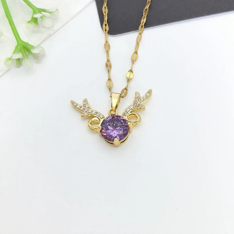 Zirconia Pendant Necklace for Women | Gold Minimalist Chain