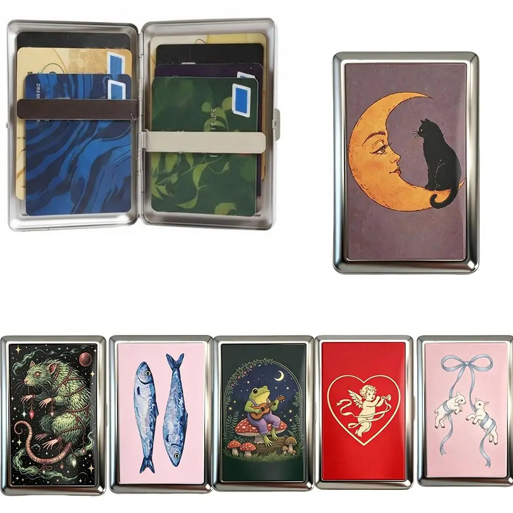 Vintage Metal Flip Card Case – Retro Compact Card Holder
