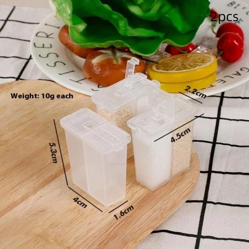 2-in-1 Camping Spice Shaker Dual Compartment Salt & Pepper Jar