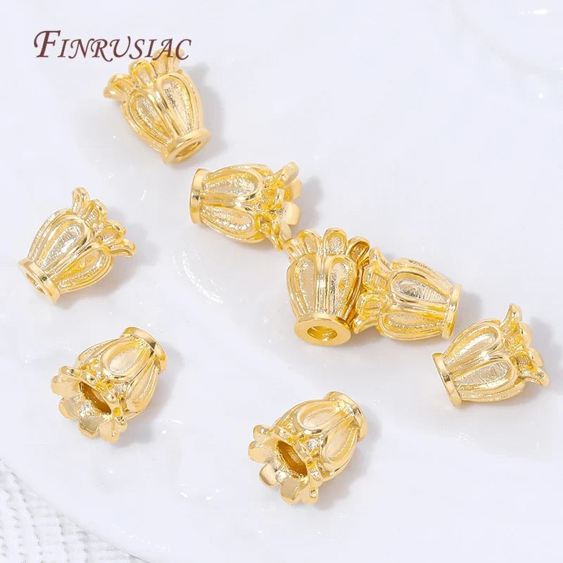 Tulip Flower Tassel End Caps – Gold Brass Bead Cap Findings