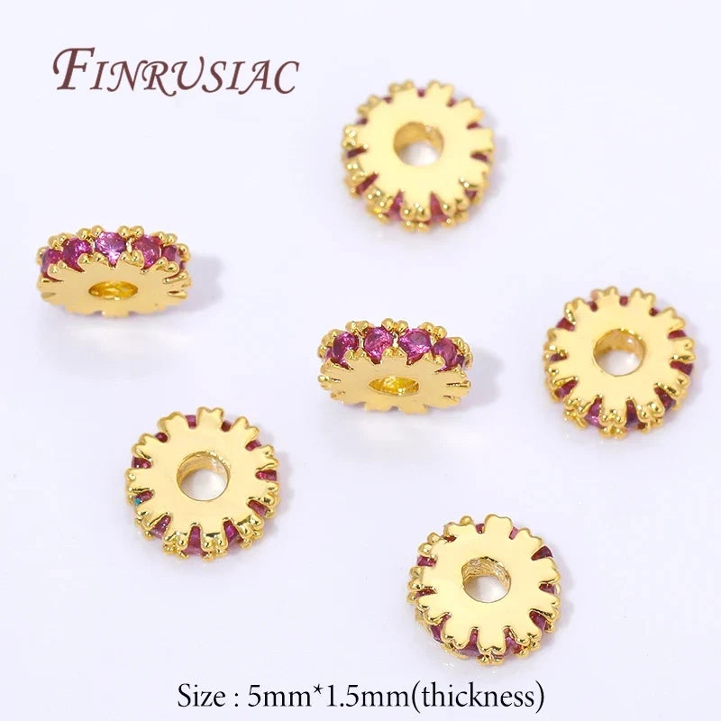 5mm 18K Gold Plated Brass Spacer Beads for Jewelry Making