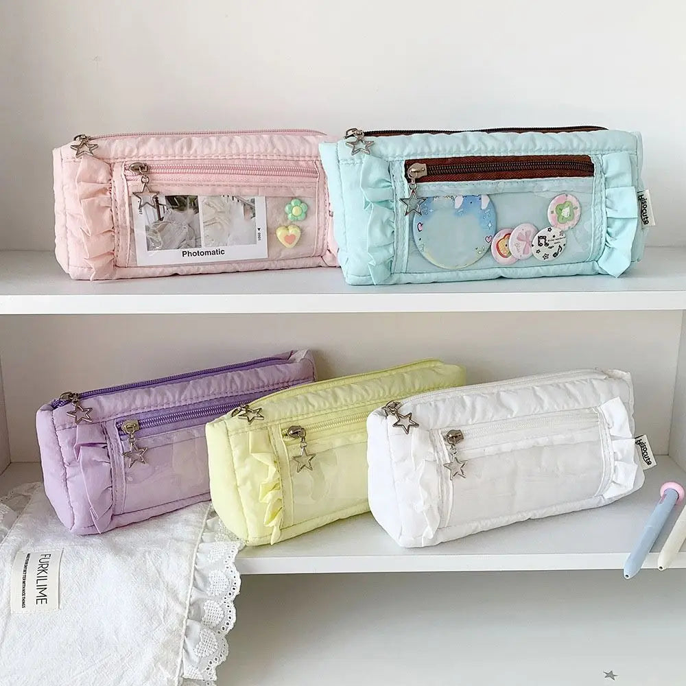 Transparent Window Pencil Case – Large Capacity Pen Bag