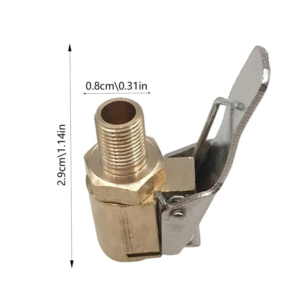 Brass Clip-On Tire Air Chuck Inflator Valve Adapter – 8mm