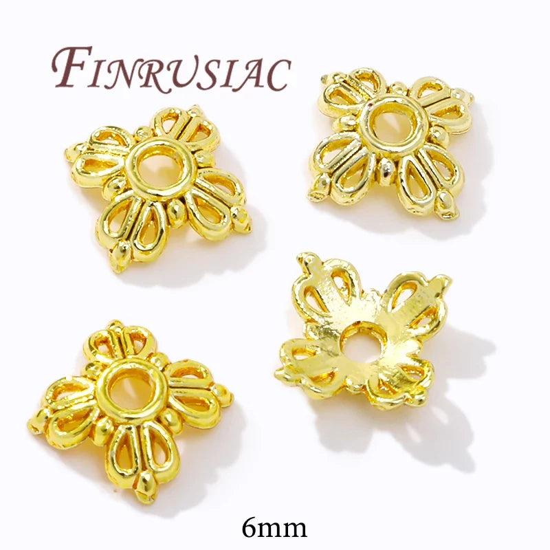 18K/14K Gold Plated Filigree Flower Bead Caps – Jewelry Making