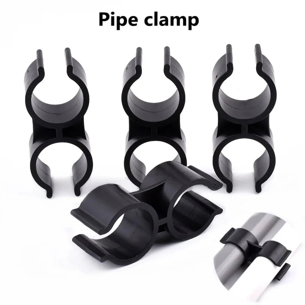 6pcs PVC Pipe Clamps 20/25mm Double U-Type Garden Irrigation