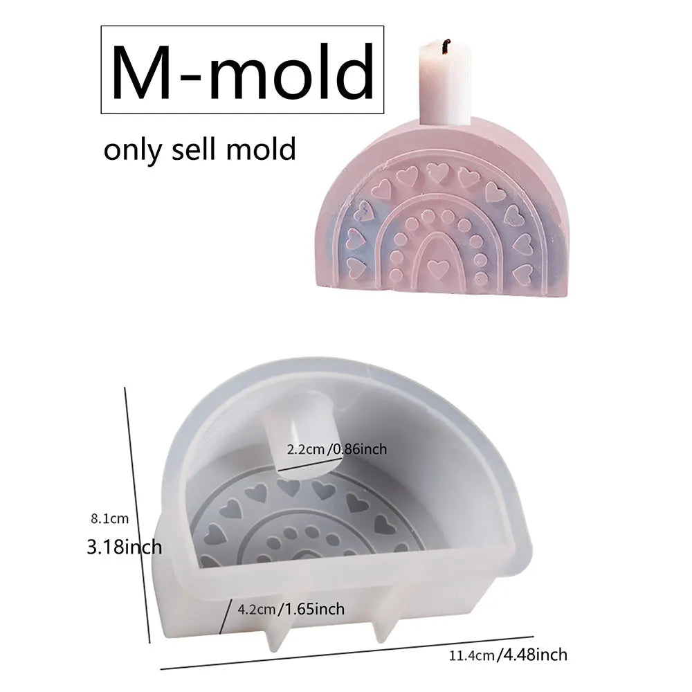 Silicone Candle Mold – Cake Slice, Rainbow Arch & U-Shape