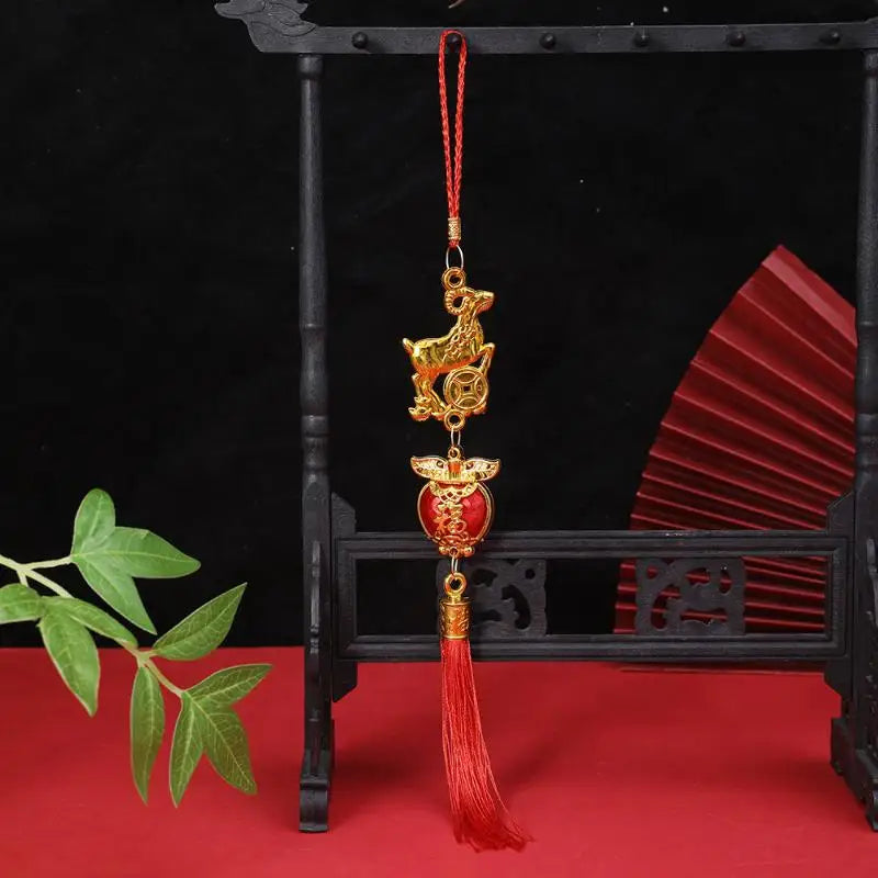 2027 Chinese New Year Goat Hanging Ornament Red Tassel Decor