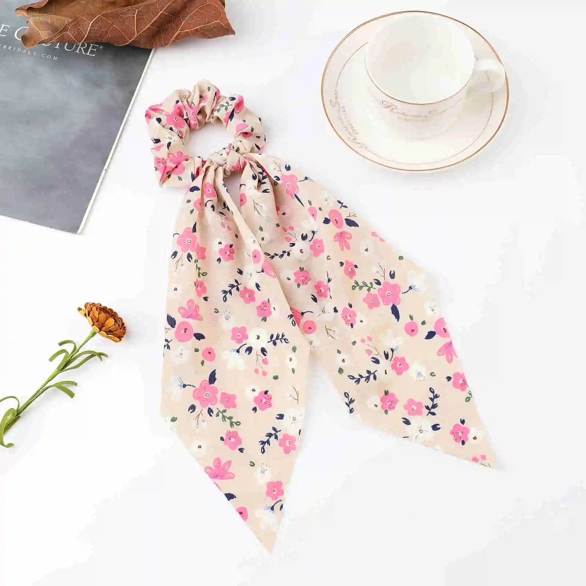 Korean Polka Dot Scrunchies – Women's Elastic Hair Ties & Scarf