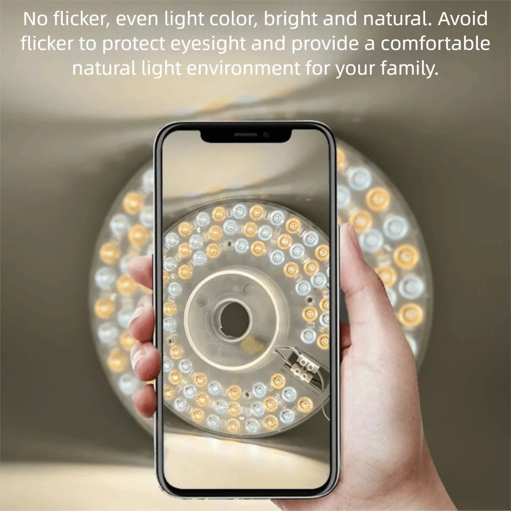 Round LED Panel Light 20W–100W Dimmable Flush Mount Ceiling