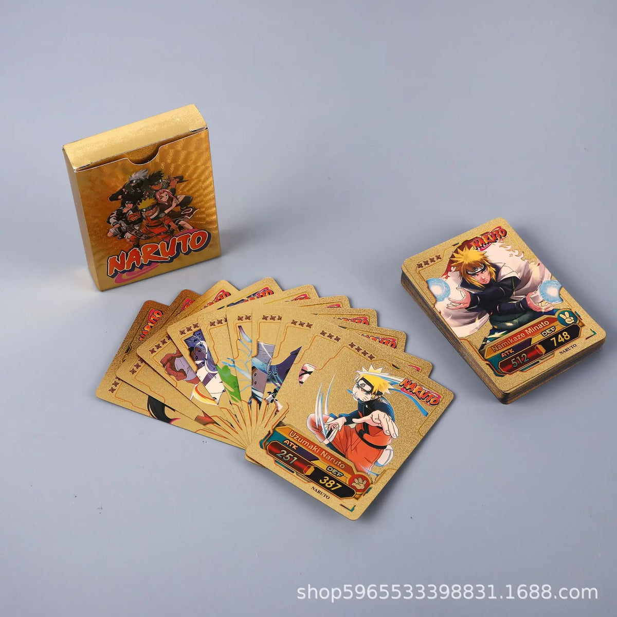 55-Piece Naruto Gold Card Set – Kakashi Sasuke Rare Collection