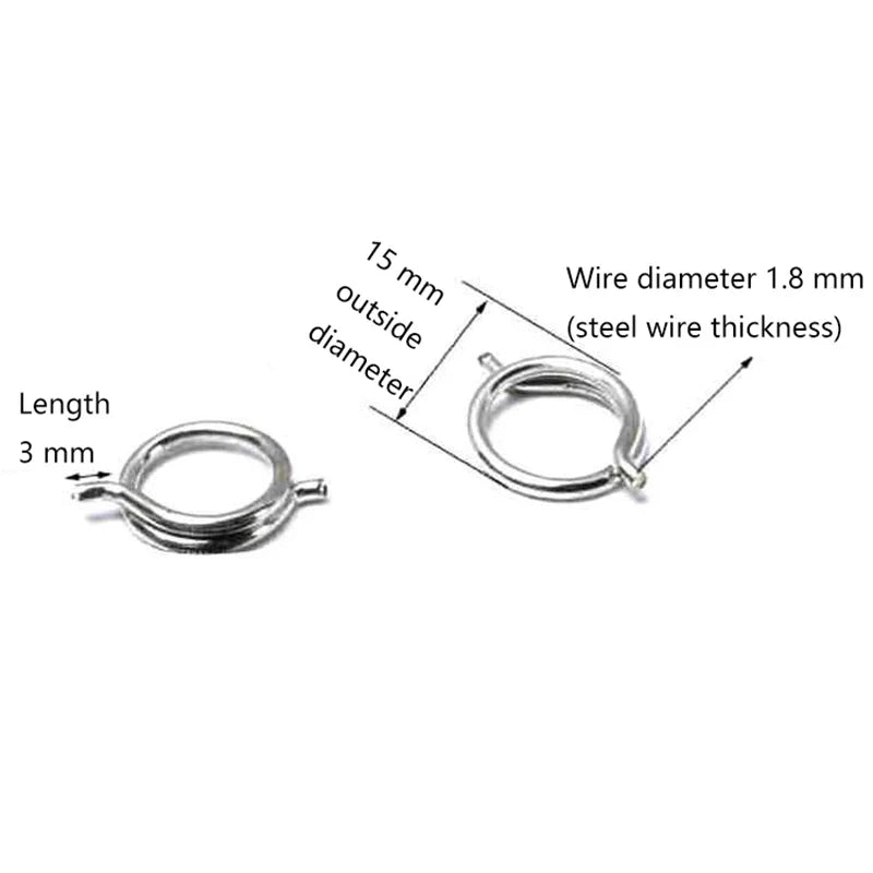 2PCS Nickel-Plated Steel Torsion Spring for Scissors 15mm