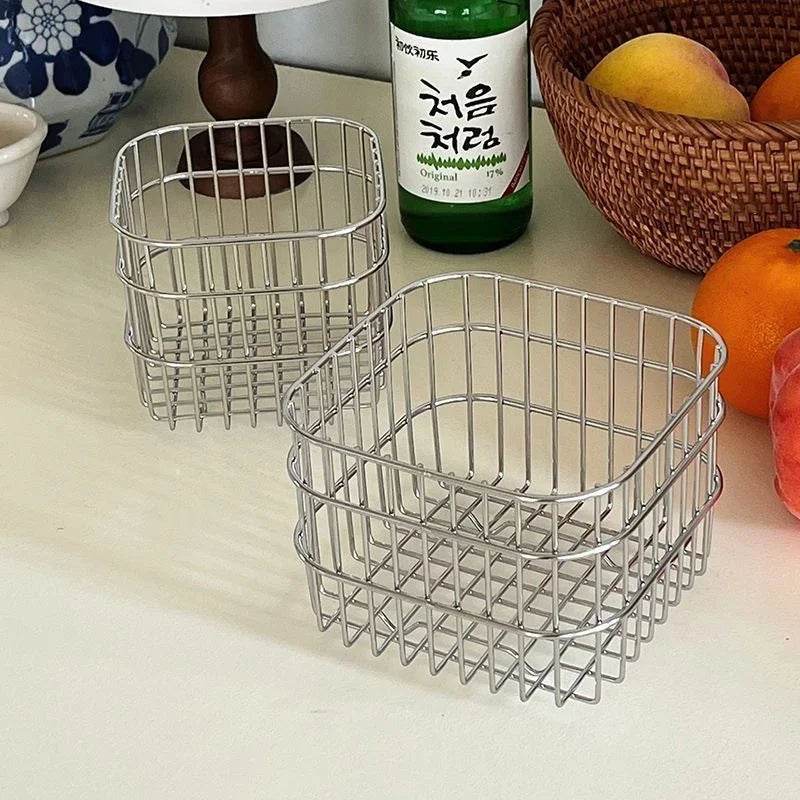 Stainless Steel Cosmetic Organizer | Makeup Brush Storage Basket