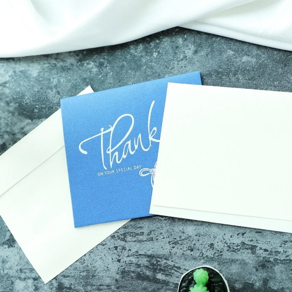 Dark Blue Green Floral Greeting Card – Birthday & Thank You