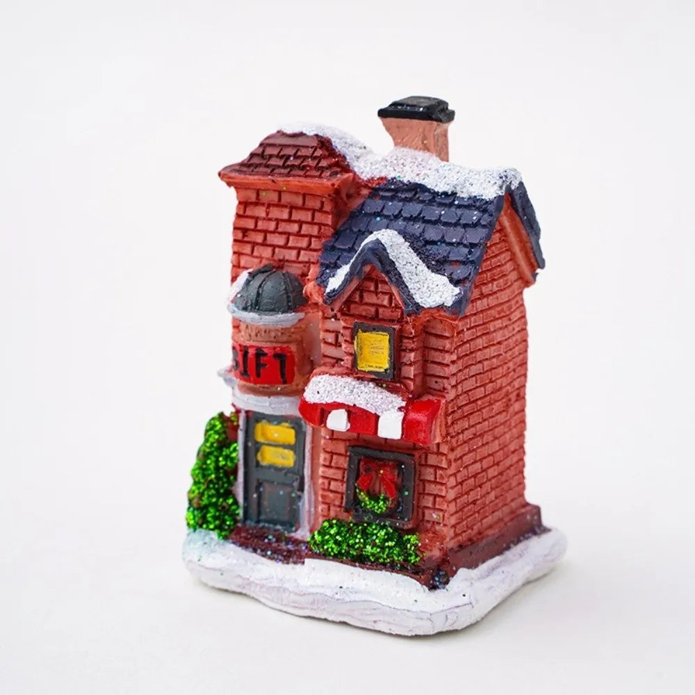 LED Christmas Village Miniature Light House Resin Ornament