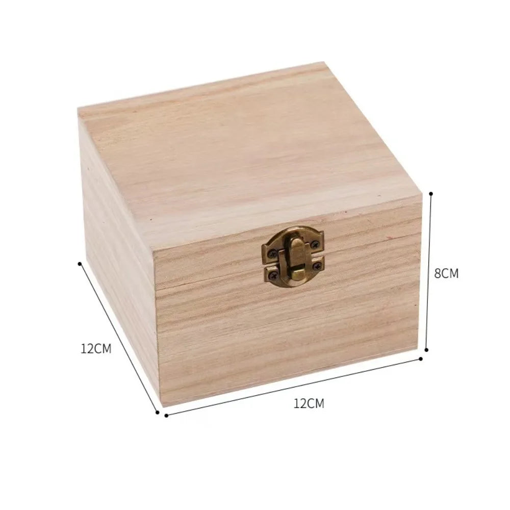 Vintage Wooden Flip Lid Storage Box – Jewelry & Gift Organizer