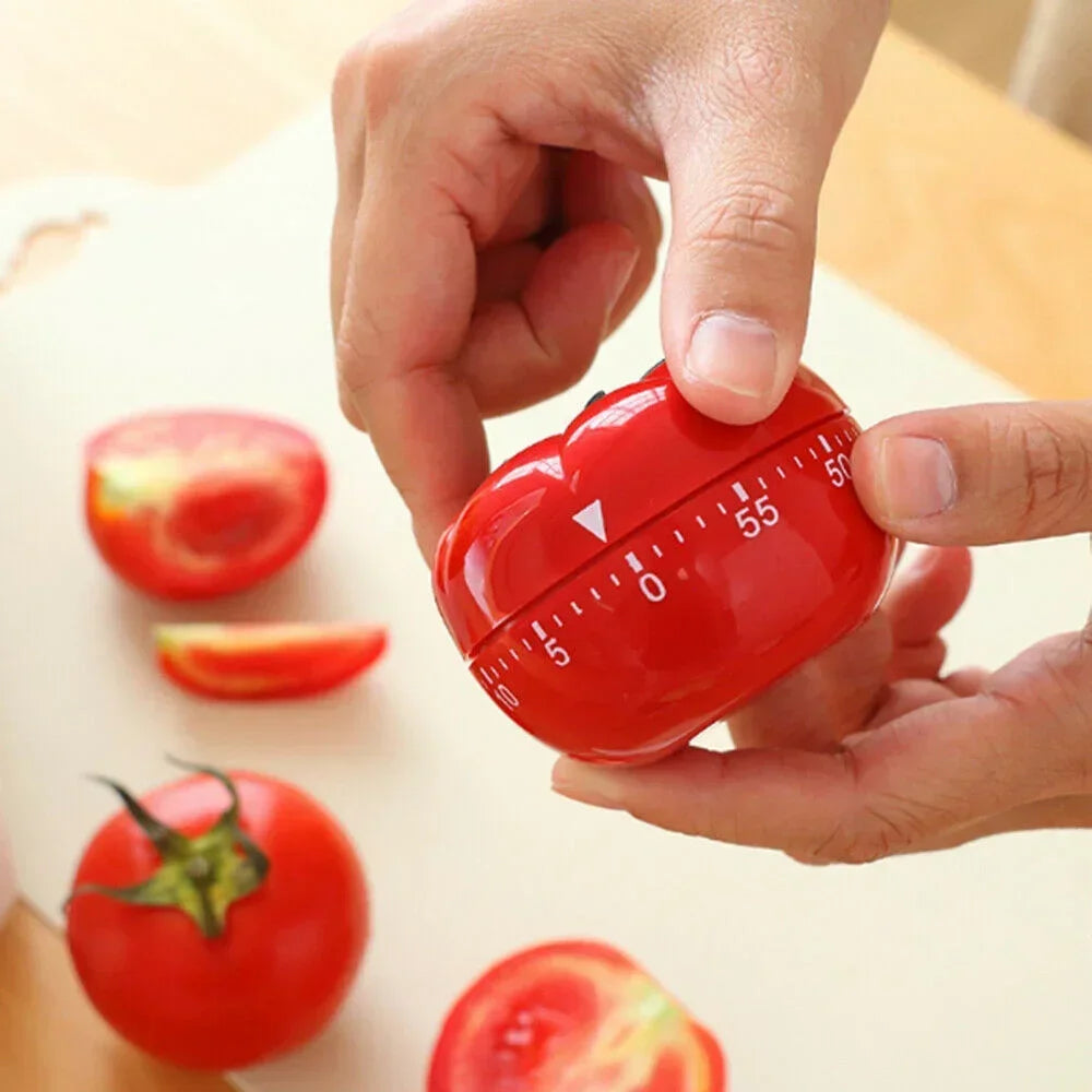 Tomato Mechanical Kitchen Timer – Pomodoro Countdown Clock