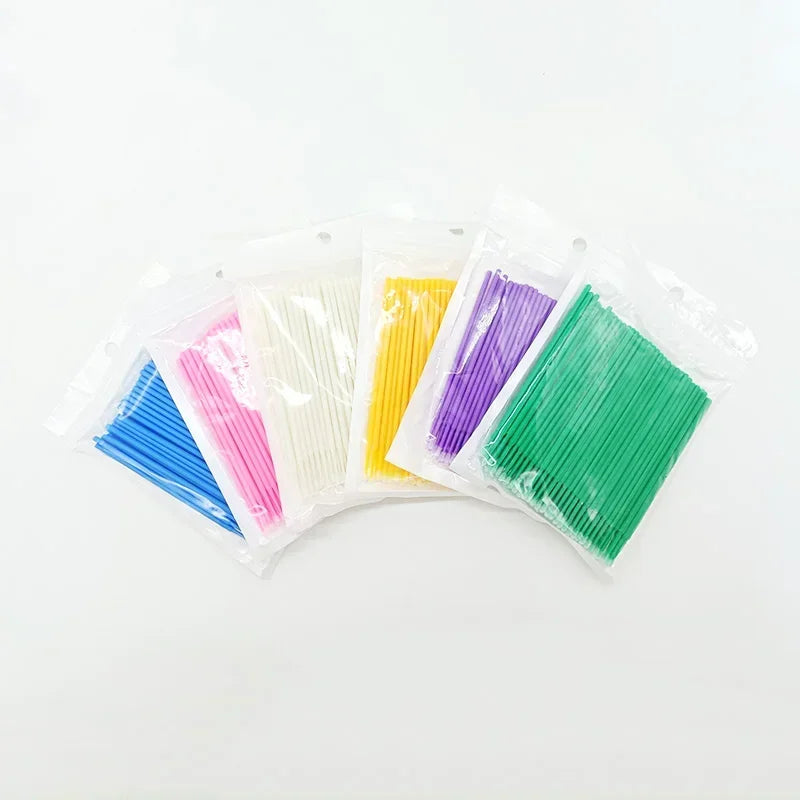 100Pcs Disposable Micro Brush Eyelash Cleaning Sticks | Eye Makeup