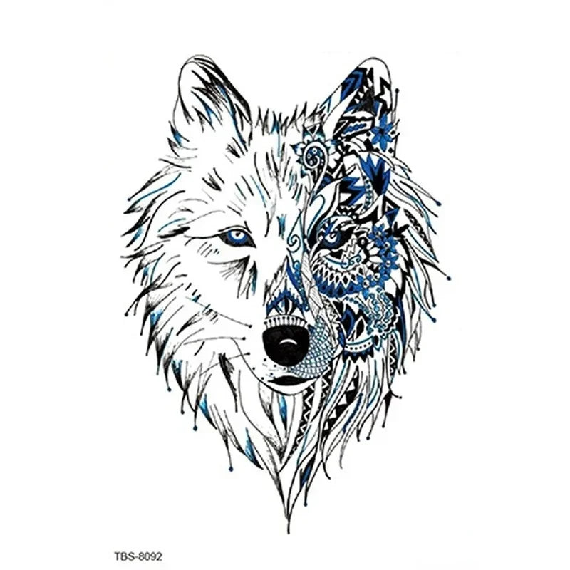 Animal Temporary Tattoo Stickers – Whale Deer Panda Black Line