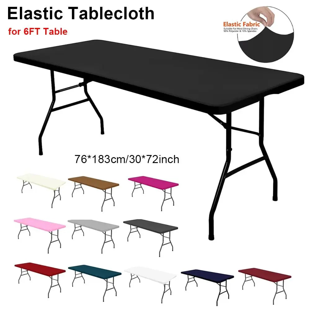 Spandex Stretch Fitted Tablecloth – 6FT Rectangular Cover