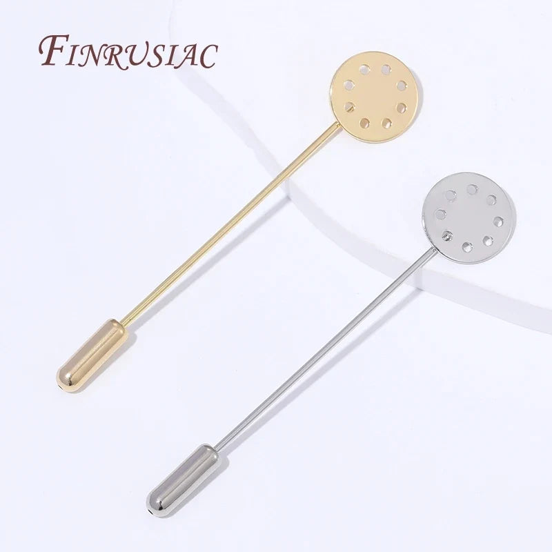 14K Gold Plated Brass Stick Pin Blanks – DIY Lapel & Shawl Pins