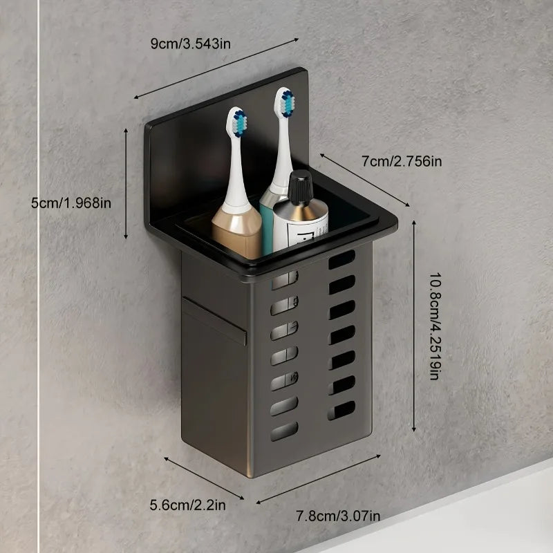 Wall-Mounted Toothbrush & Toothpaste Holder | No-Drill Rack