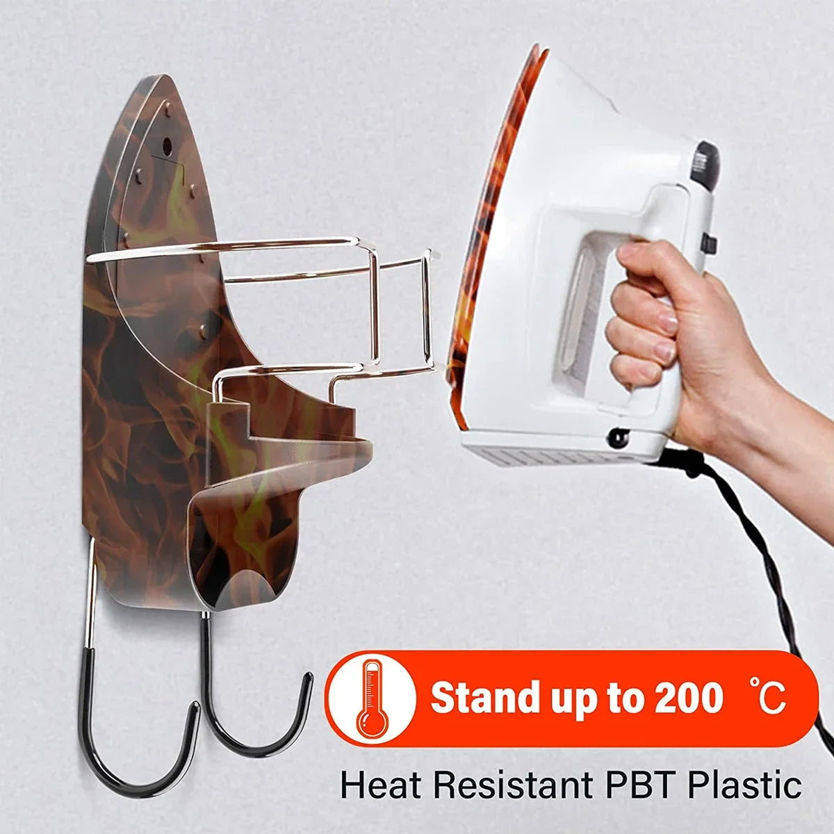 Wall Mount Ironing Board Holder & Iron Hanger Rack – Metal