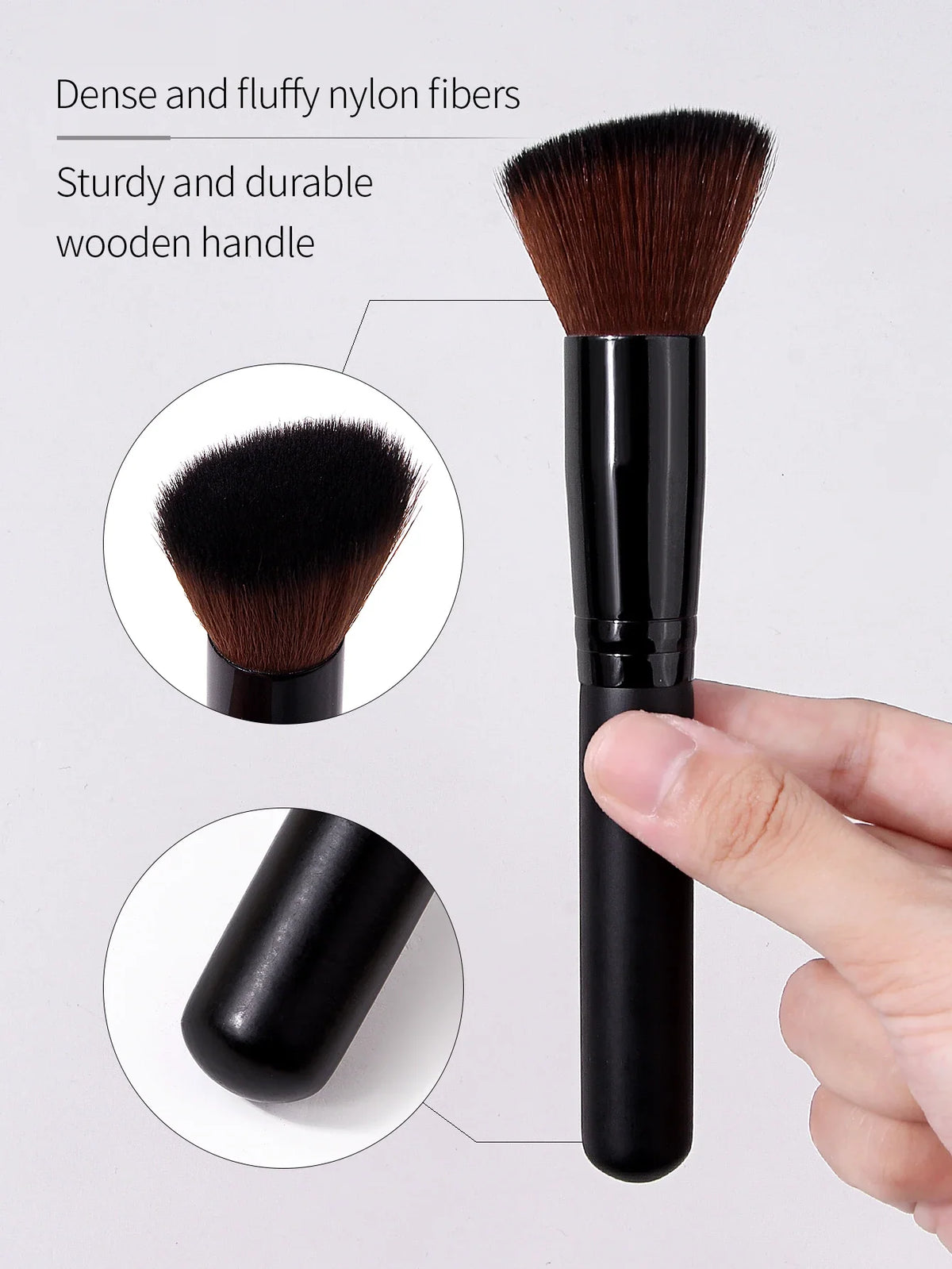 Angled Foundation Brush Set with Powder Puff & Sponge
