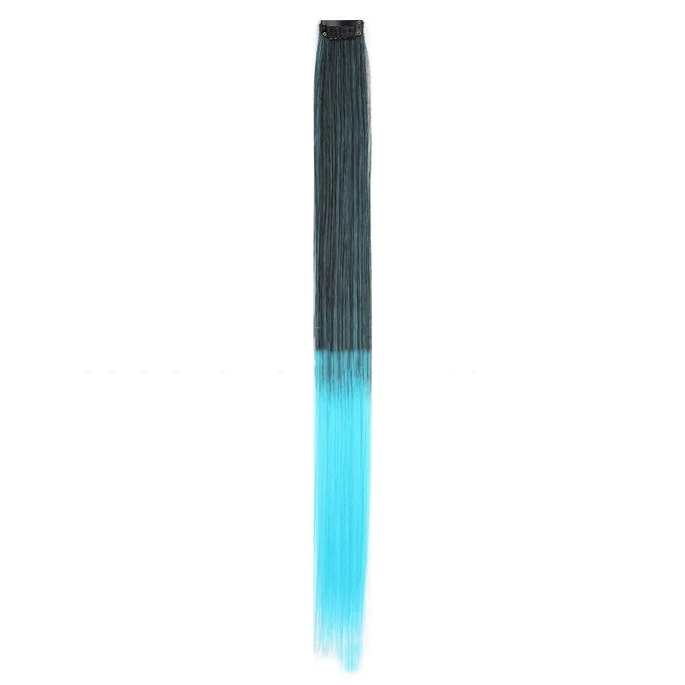 Rainbow Clip-In Hair Extensions – 22" Colorful Highlights