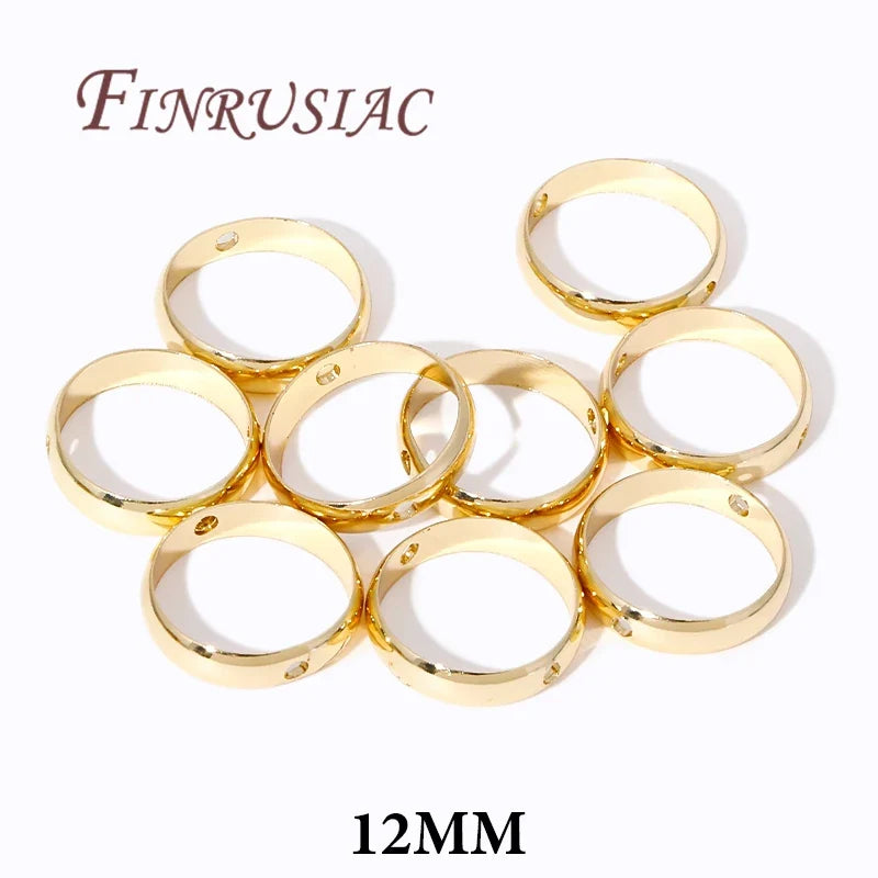 Brass Circle Frame Spacer Beads – 14K/18K Gold Plated DIY