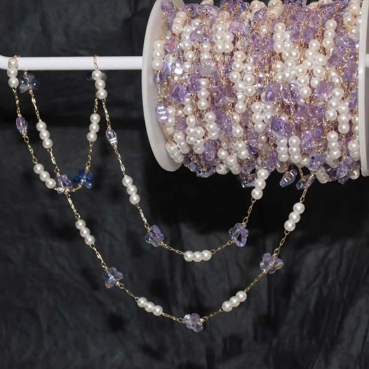 Golden Crystal Beaded Chain for DIY Necklace & Bracelet – Nixie