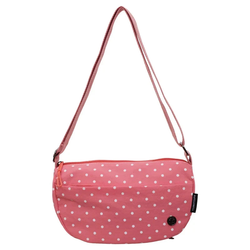Korean Polka Dot Crossbody Bag – Large Capacity Women's Tote