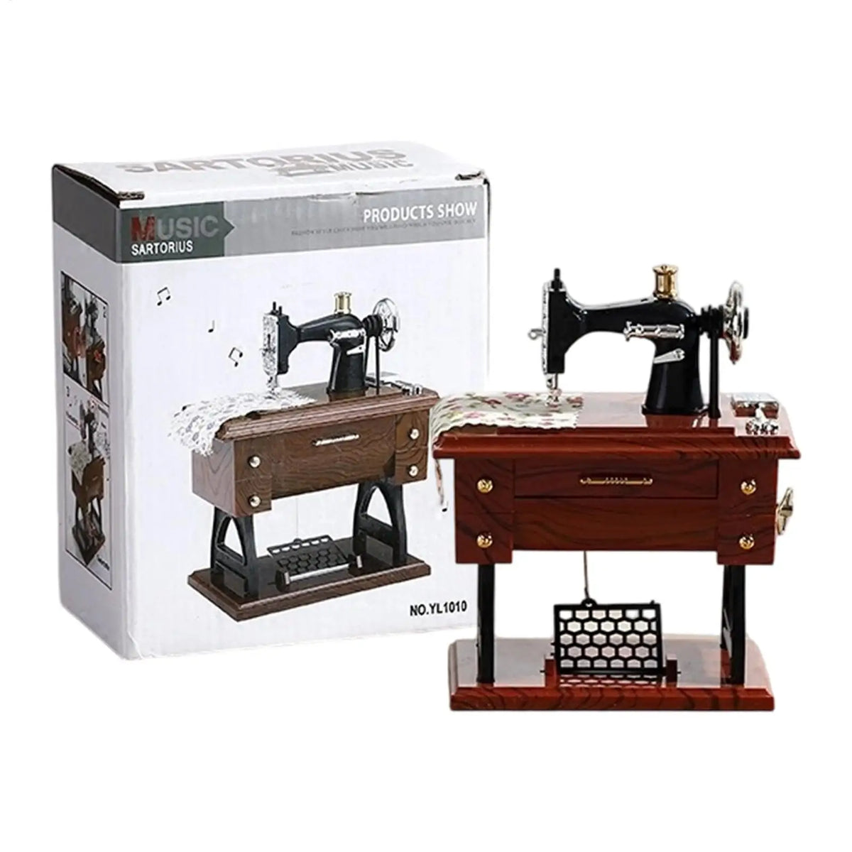 Vintage Sewing Machine Wind-Up Music Box | Home Décor Gift