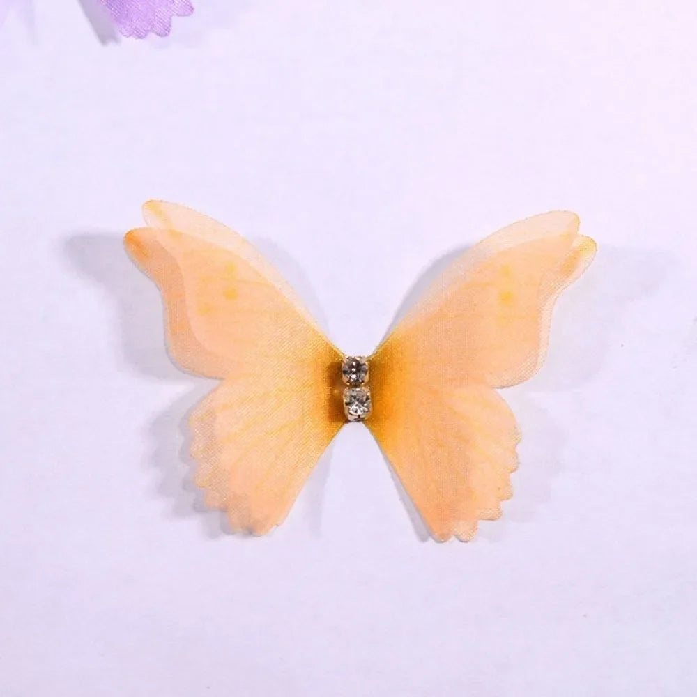 50Pcs 3D Organza Butterfly Appliques – Colorful Mesh Patches