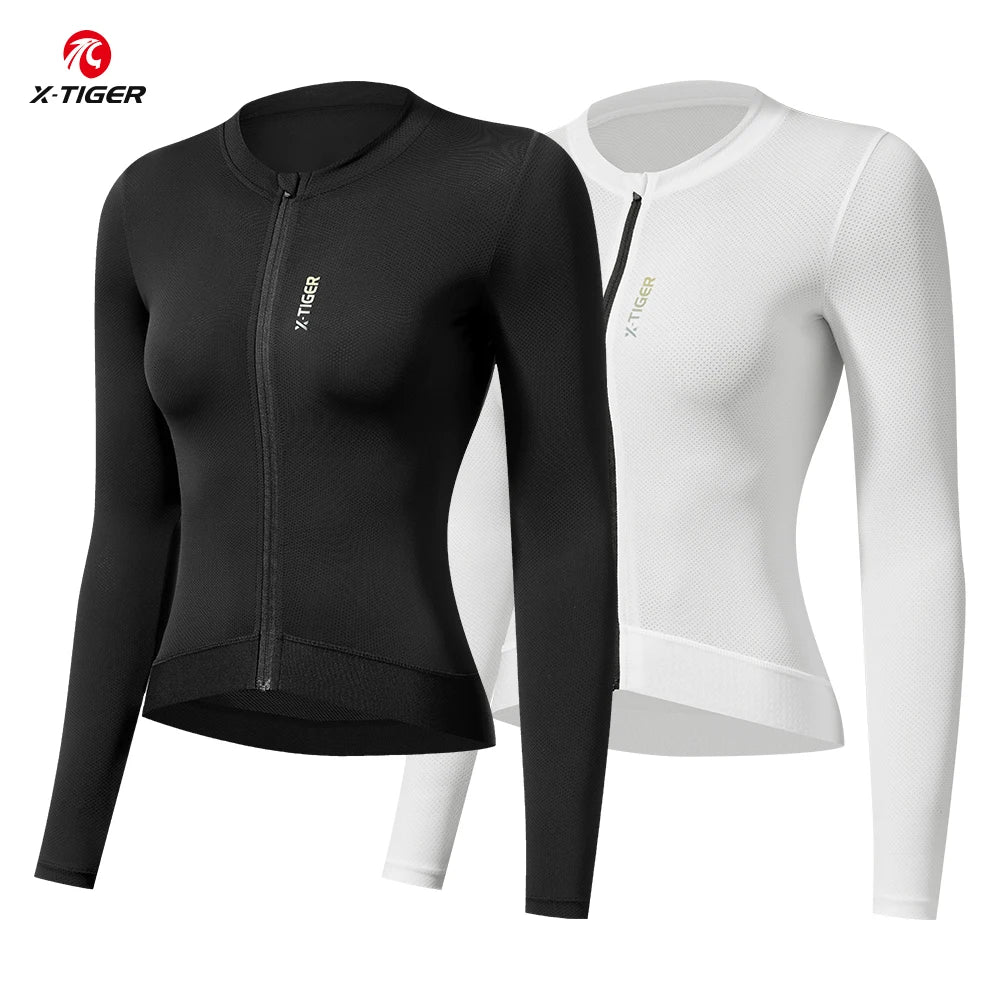 X-TIGER Women's Long Sleeve Cycling Jersey – UV & MTB Bike Top