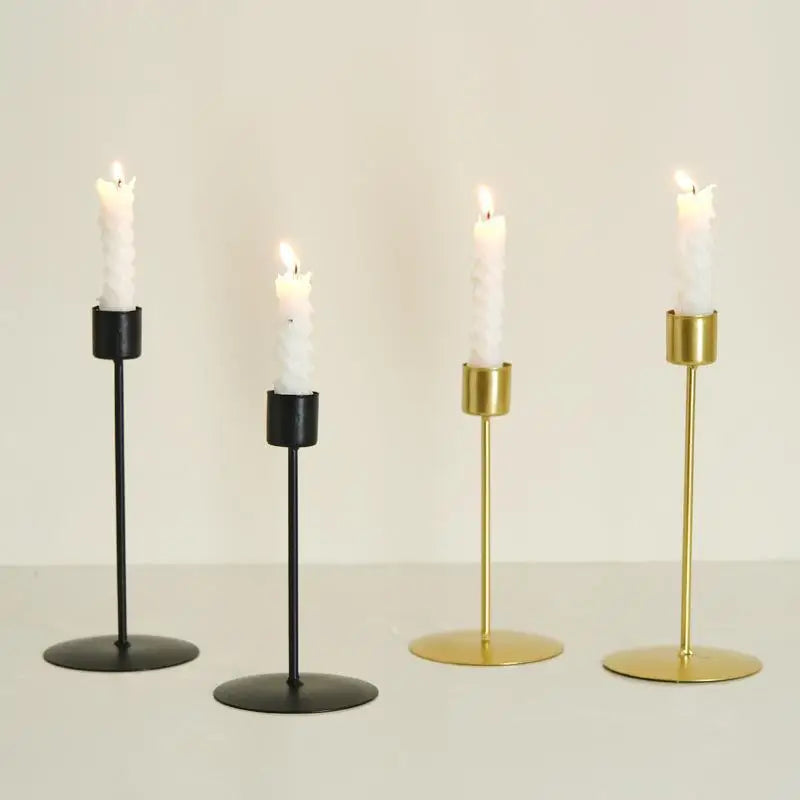 Golden Metal Candle Holder – European Style Wedding & Home Decor