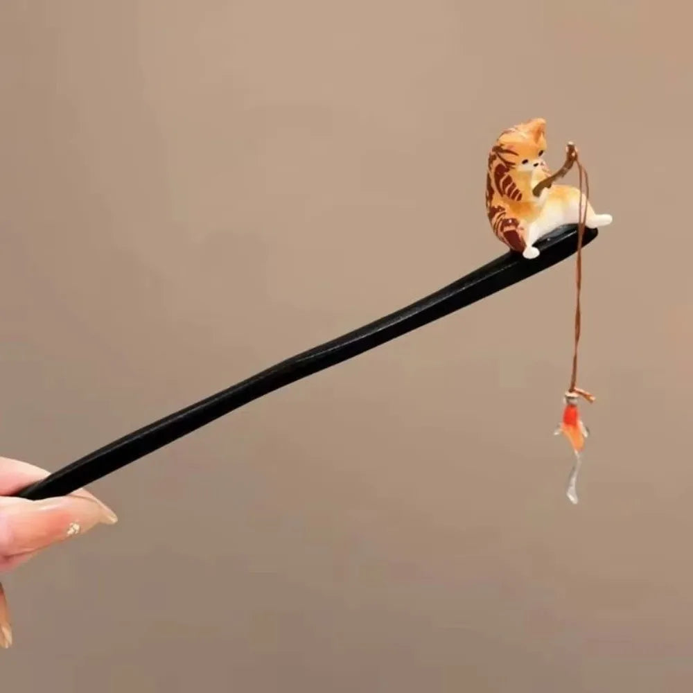 Retro Wooden Hair Stick Tassel Sandalwood Hanfu Accessory