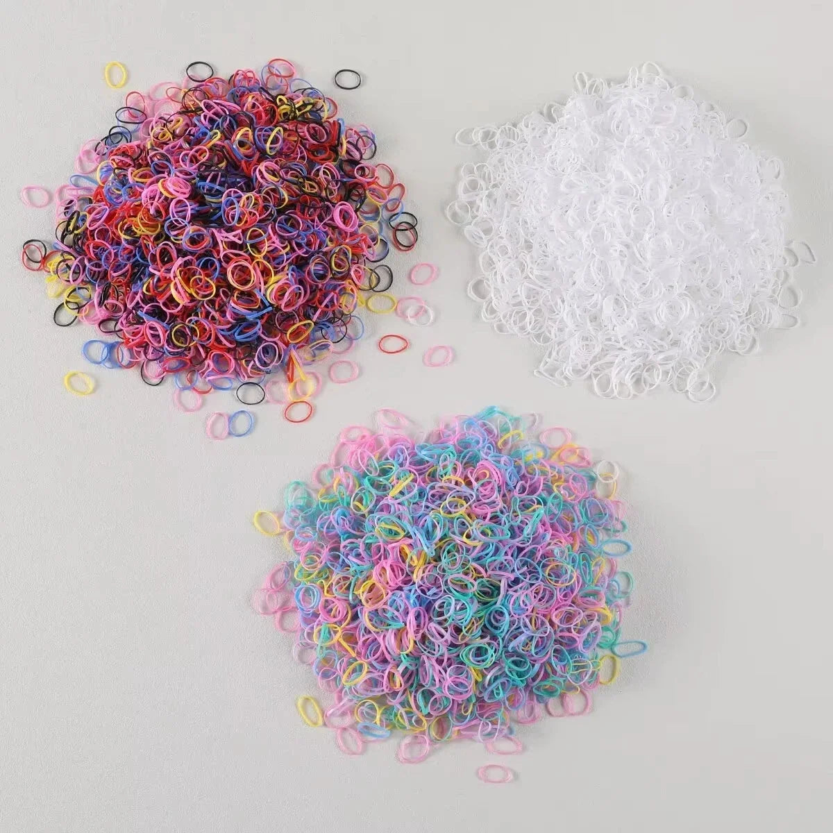1500 Pcs Colorful Rubber Hair Ties for Girls & Kids Ponytail