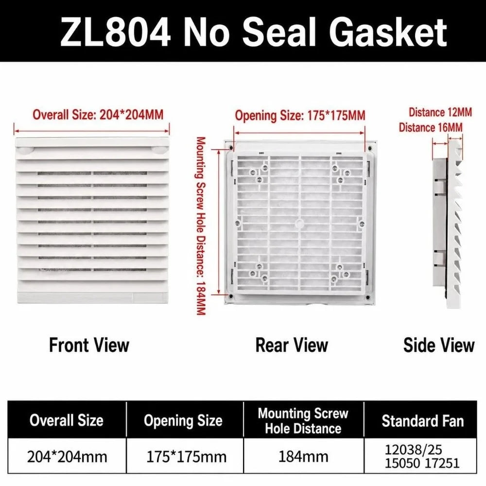 ABS Vent Grille Dustproof Waterproof Louver Fan Cover